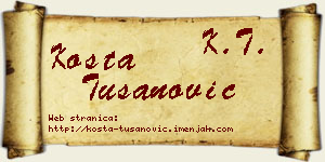 Kosta Tušanović vizit kartica